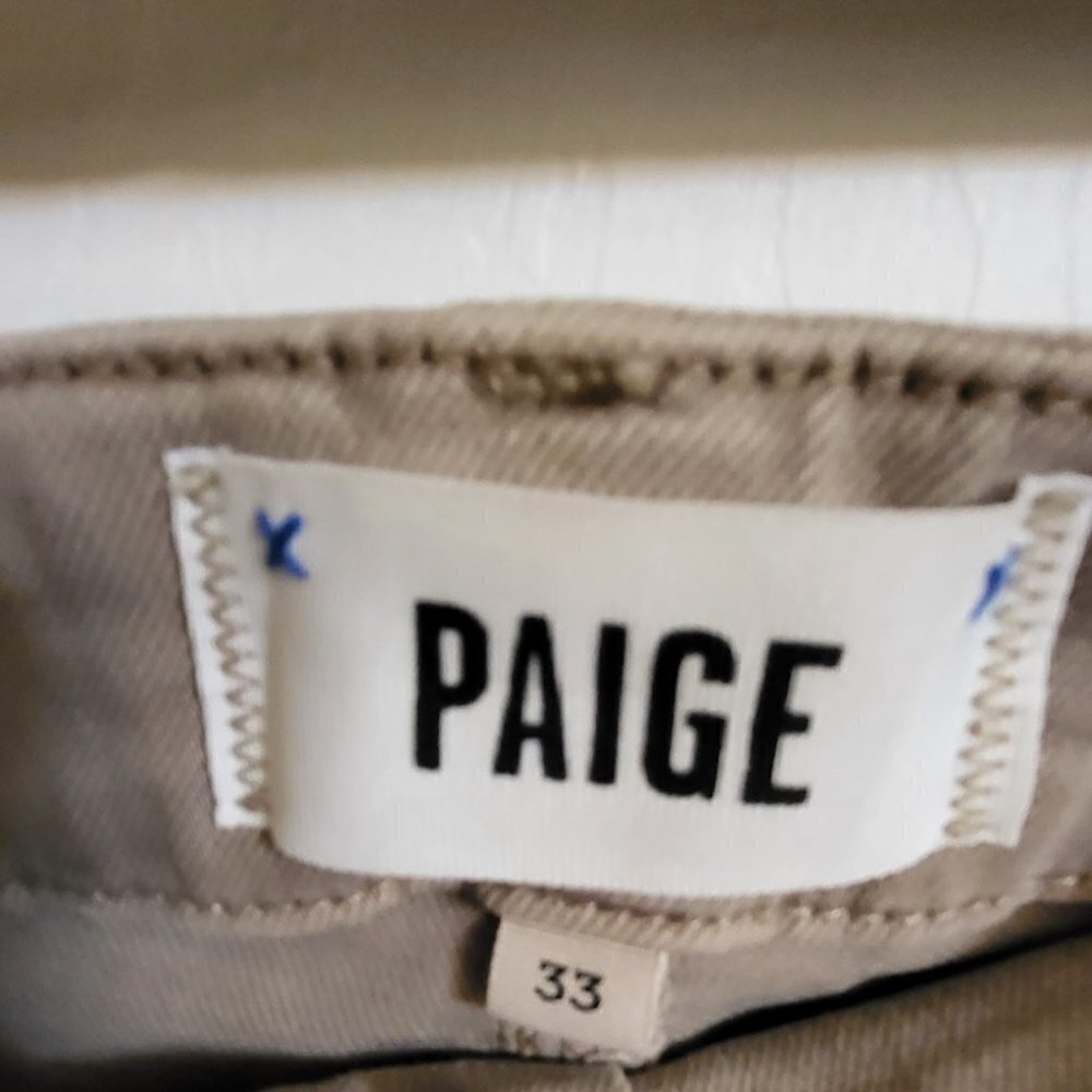 ANTHROPOLOGIE Paige Carly High-Rise Wide-Leg Jeans Moss Taupe Sz: 33 NWT - Picture 9 of 13